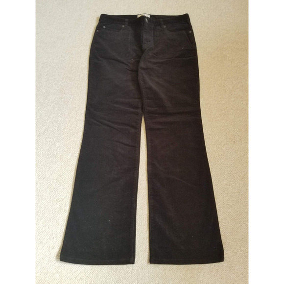 Womens Pants-MICHAEL KORS-black cotton corduroy stretch boot leg jean-style-12 - Picture 1 of 5